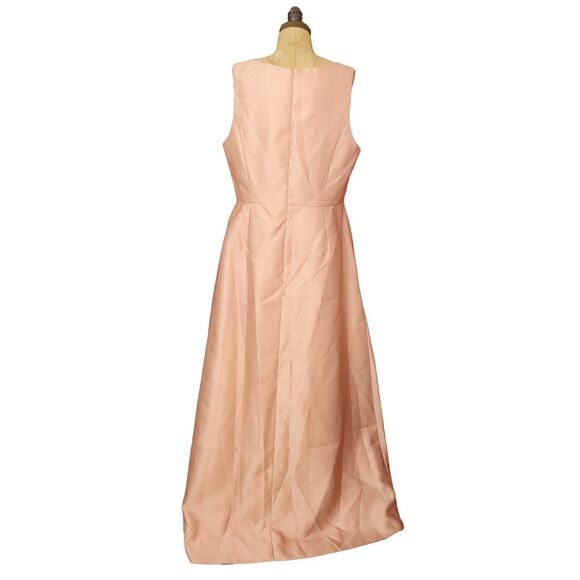 Alfred Sung V-Neck Gown 16 Twill Toasted Sugar Pink Dress RUNS SMALL NWT B34 - Picture 3 of 6